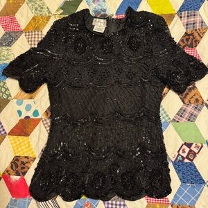 Black Beaded Blouse